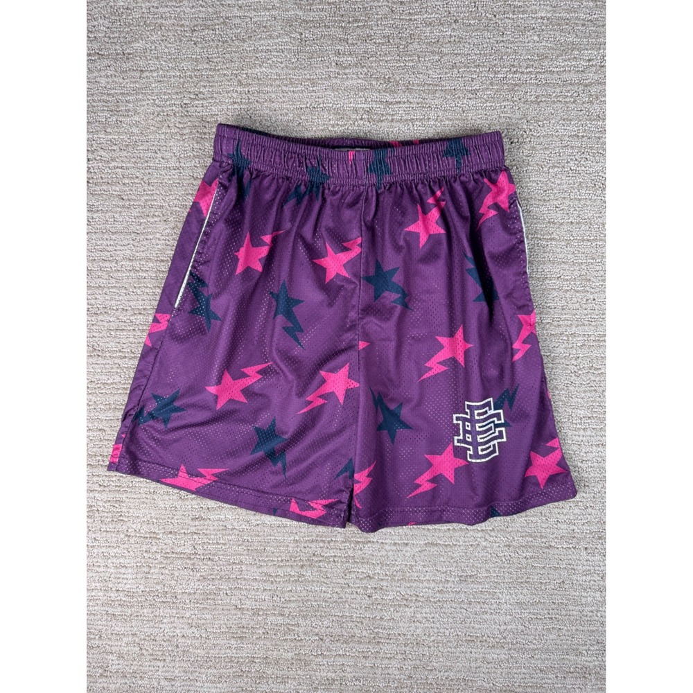 Eric Emanuel EE Basic Short Purple Pink Lightning Star Mesh Streetwear Mens S